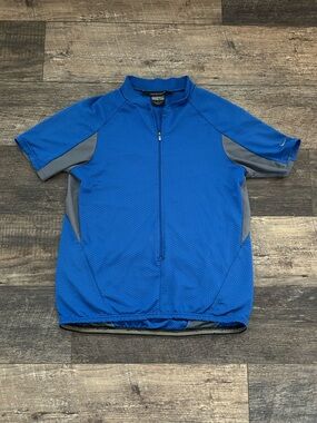 VTG Y2K Nike Sphere Cycling Jersey Adult Large Blue Short Sleeve Back Pockets
